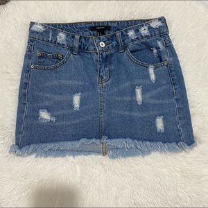 Forever 21 Ripped Demin Skirt Jean Size S